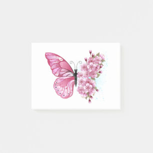 花蝶とピンク桜 ポストイット