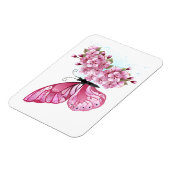 花蝶とピンク桜 マグネット (左側)