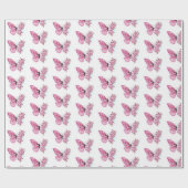 花蝶とピンク桜 ラッピングペーパー (フラット)