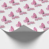 花蝶とピンク桜 ラッピングペーパー (角)