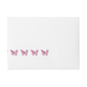 花蝶とピンク桜 ラップアラウンド宛名ラベル (正面)