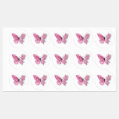 花蝶とピンク桜 ラベル (シート)