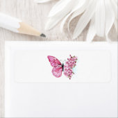 花蝶とピンク桜 ラベル (インサイチュ)