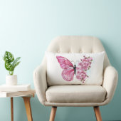 花蝶とピンク桜 ランバークッション (椅子)