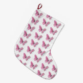 花蝶とピンク桜 ラージクリスマスストッキング (正面 (吊り時))