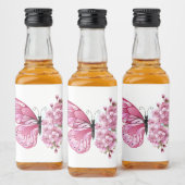 花蝶とピンク桜 リキュールボトルラベル (ボトル)
