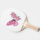 花蝶とピンク桜 卓球ラケット (横)