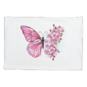 花蝶とピンク桜 枕カバー (裏面-左)