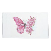 花蝶とピンク桜 枕カバー (裏面)