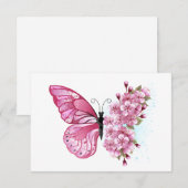 花蝶とピンク桜 案内状 (正面/裏面)