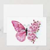 花蝶とピンク桜 案内状 (正面/裏面)