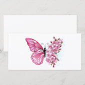 花蝶とピンク桜 案内状 (正面/裏面)