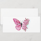 花蝶とピンク桜 案内状 (正面/裏面)