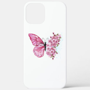 花蝶とピンク桜 iPhone 12 PRO MAX ケース