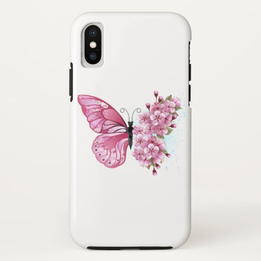 花蝶とピンク桜 Case-Mate iPhoneケース (裏面)