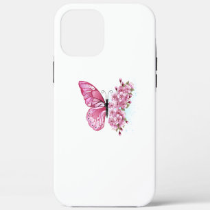 花蝶とピンク桜 iPhone 12 PRO MAX ケース