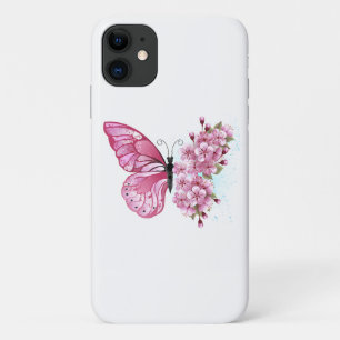 花蝶とピンク桜 iPhone 11 ケース