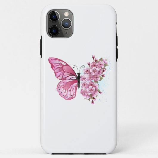 花蝶とピンク桜 Case-Mate iPhoneケース (裏面)