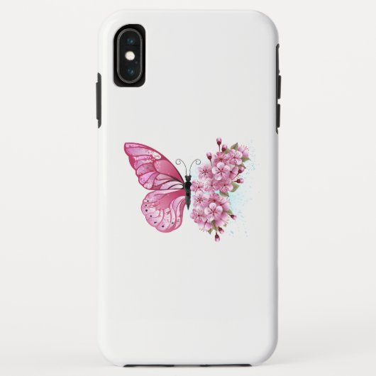 花蝶とピンク桜 Case-Mate iPhoneケース (裏面)