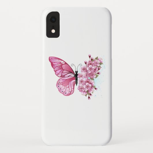 花蝶とピンク桜 Case-Mate iPhoneケース (裏面)