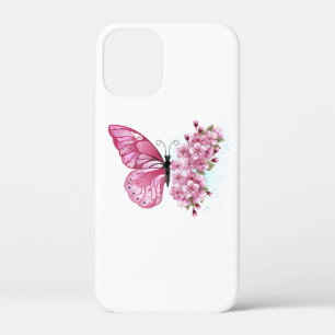 花蝶とピンク桜 iPhone 12 MINI ケース