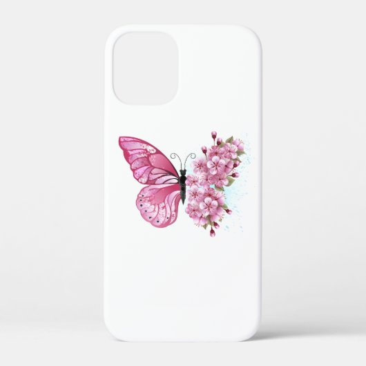 花蝶とピンク桜 Case-Mate iPhoneケース (裏面)