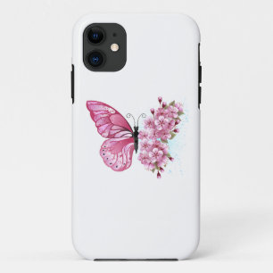 花蝶とピンク桜 iPhone 11 ケース