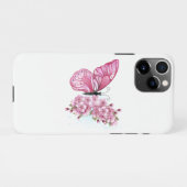花蝶とピンク桜 iPhoneケース (裏面横)