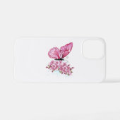 花蝶とピンク桜 iPhoneケース (裏面横)