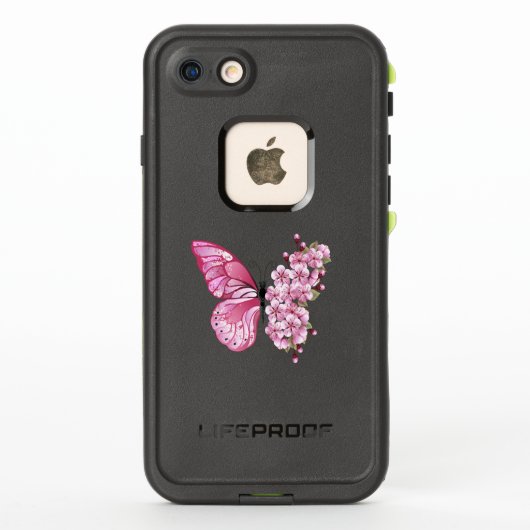 花蝶とピンク桜 LifeProof iPhoneケース (裏面)