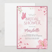 花蝶のブライダルシャワー招待状 招待状 (正面/裏面)