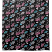 花蝶の模様 シャワーカーテン (正面)