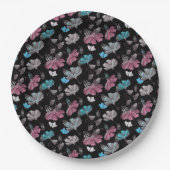 花蝶の模様 ペーパープレート (正面)