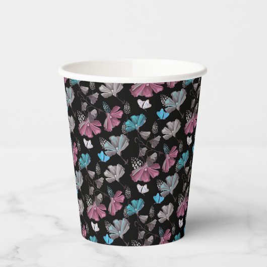 花蝶の模様 紙コップ (左)