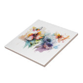 花蝶の水色パープルイエローブルー タイル (側面)