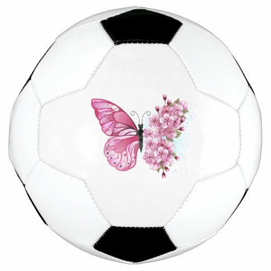 花蝶ピンク桜 サッカーボール (正面)