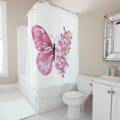 花蝶ピンク桜 シャワーカーテン (インサイチュ)