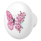 花蝶ピンク桜 セラミックノブ (右)