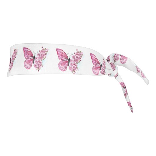 花蝶ピンク桜 タイヘッドバンド (回転90)