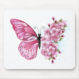 花蝶ピンク桜 マウスパッド