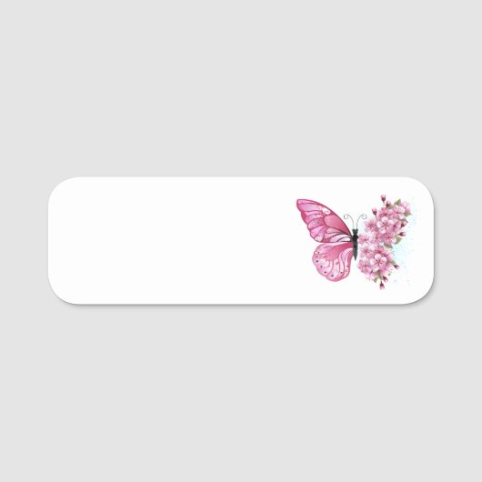 花蝶ピンク桜 名札 (正面)
