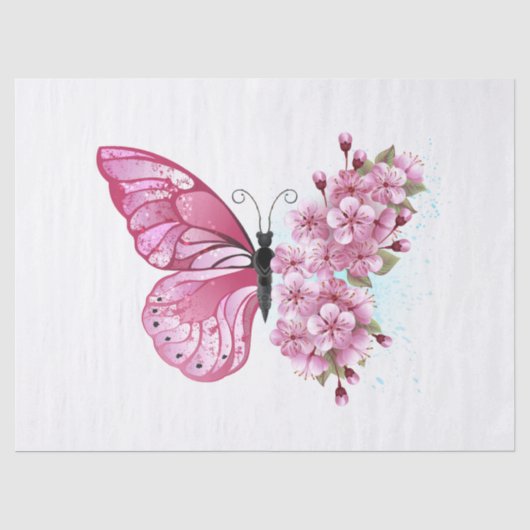 花蝶ピンク桜 薄葉紙 (正面)