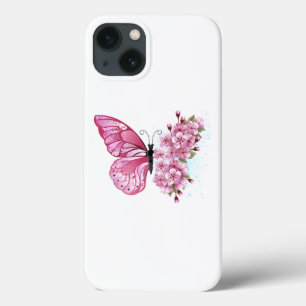 花蝶ピンク桜 iPhone 13ケース