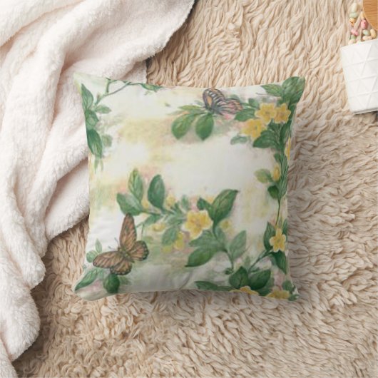 花蝶リバーシブル枕 クッション (ブランケット)