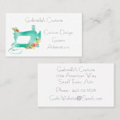 花裁縫付き青裁縫 名刺 (正面/裏面)