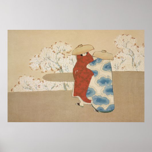 花見シーズン：上坂雪花（1909年～1910年） ポスター (正面)