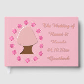 花見日本のさくらんぼツリーカスタムウェディング ゲストブック (正面)