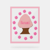 花見日本のさくらんぼツリー アクリルサイン (正面)