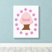 花見日本のさくらんぼツリー キャンバスプリント (インサイチュ (ウッドフロア))