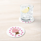 花見日本のさくらんぼツリー ラウンドペーパーコースター (インサイチュ)